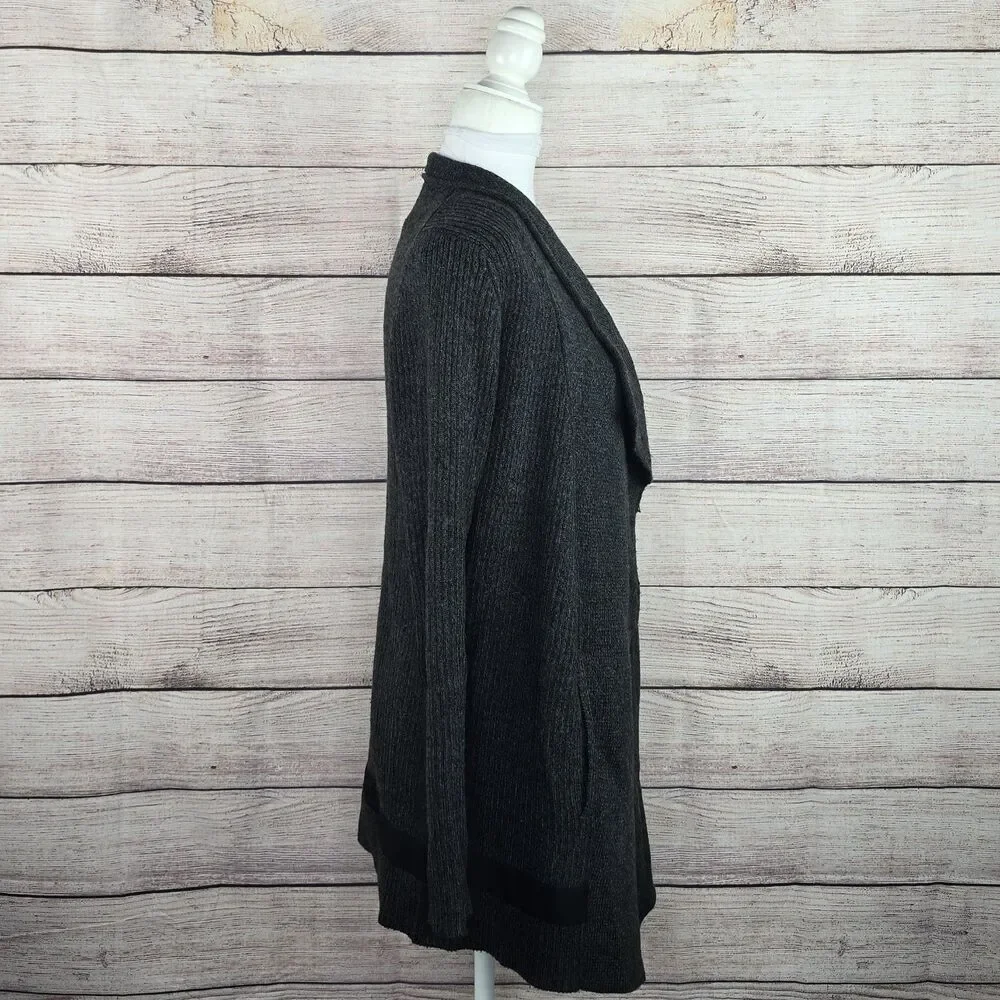Athleta Knit Grey Sentinel Thermolite Merino Wool Blend Heavyweight Sweater Med - Picture 5 of 8